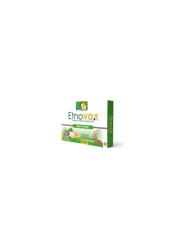 ETNOVOX MAUX DE GORGE MIEL EUCALYPTUS 16 COMPRIMES