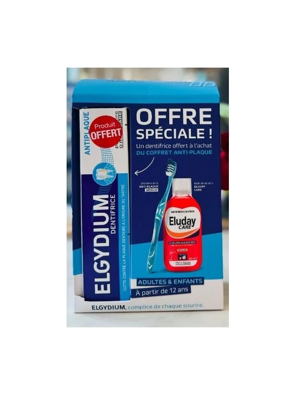 COFFRET BAIN DE BOUCHE + BROSSE A DENTS MEDIUM + DENTIFRICE OFFERTE