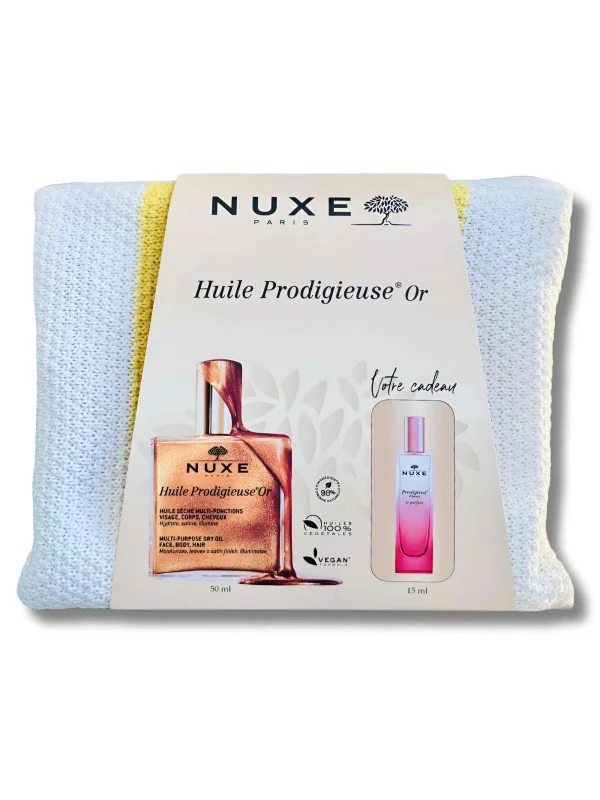 NUXE - HUILE PRODIGIEUSE OR 50ML+ PARFUM FLORAL 15ML ET TROUSSE OFFERTS
