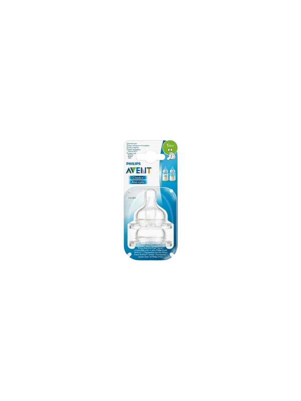 AVENT - LOT DE 2 TETINES CLASSIC+ ANTI COLIC +1MOIS