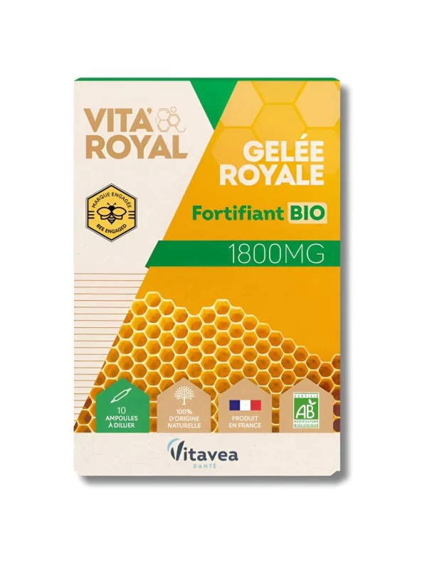 VITAVEA - GELEE ROYALE FORTIFIANT BIO 1800MG 10 AMPOULES