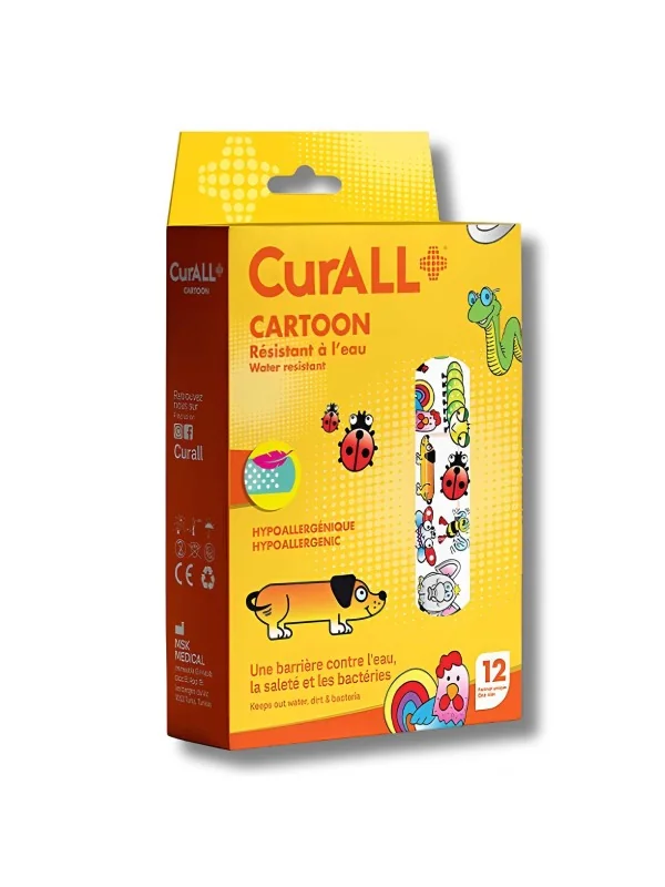 CURALL CARTOON - PANSEMENTS POUR ENFANTS BOITE DE 12 19X72MM