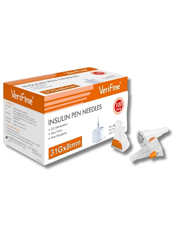VERIFINE – AIGUILLES STYLOS INSULINE 8MM BOITE DE 100