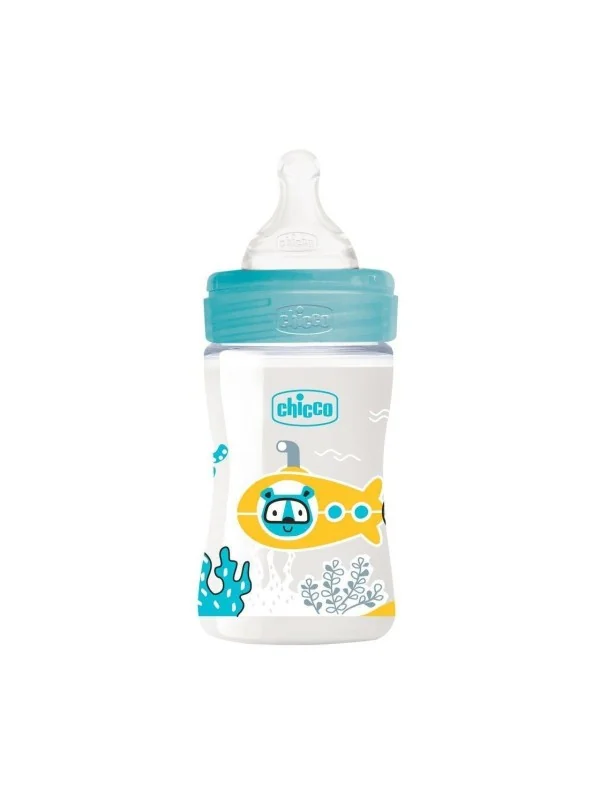 CHICCO - BIBERON EN PLASTIQUE BLEU +0MOIS 150ML