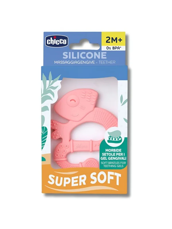 CHICCO - ANNEAU DE DENTITION SOFT +2MOIS IGUANE ROSE