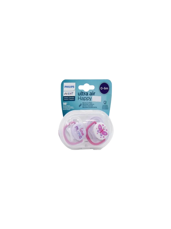 AVENT - LOT DE 2 SUCETTES ULTRA AIR HAPPY 0-6MOIS